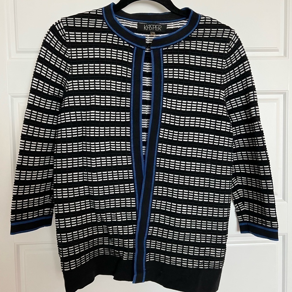 KASPER Women’s‎ Black and White Cardigan Size Small